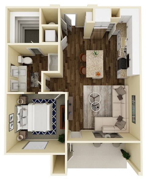 LeVante at Valley Vista Apartments A2 3D Floor Plan